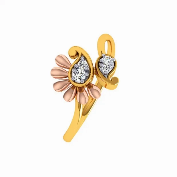 18KT (750) Yellow Gold And Diamond Ring For Women