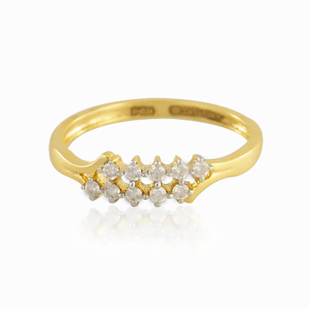 18KT (750) Yellow Gold And Diamond Ring For Women