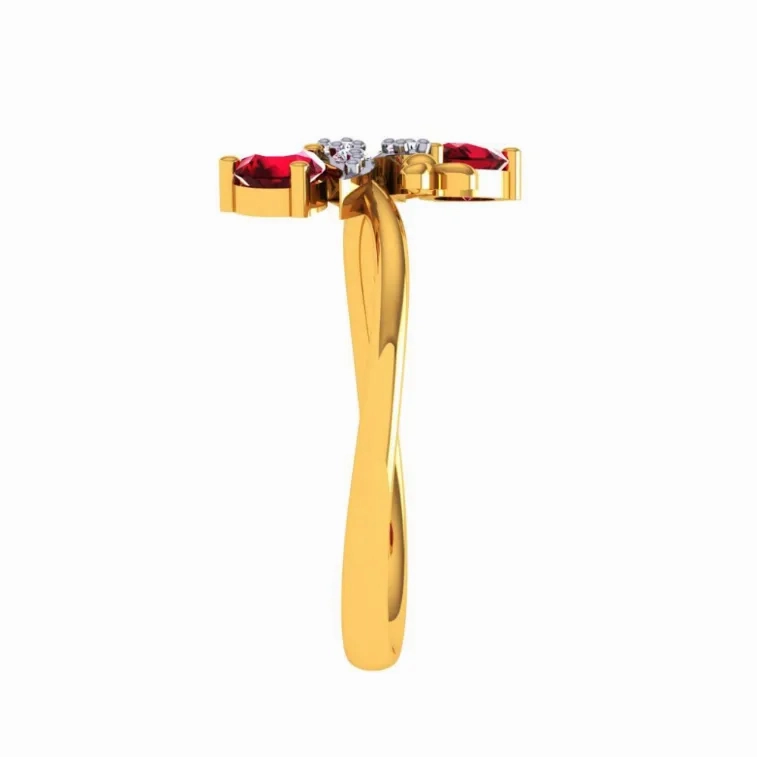 18KT (750) Yellow Gold And Diamond Ring For Women