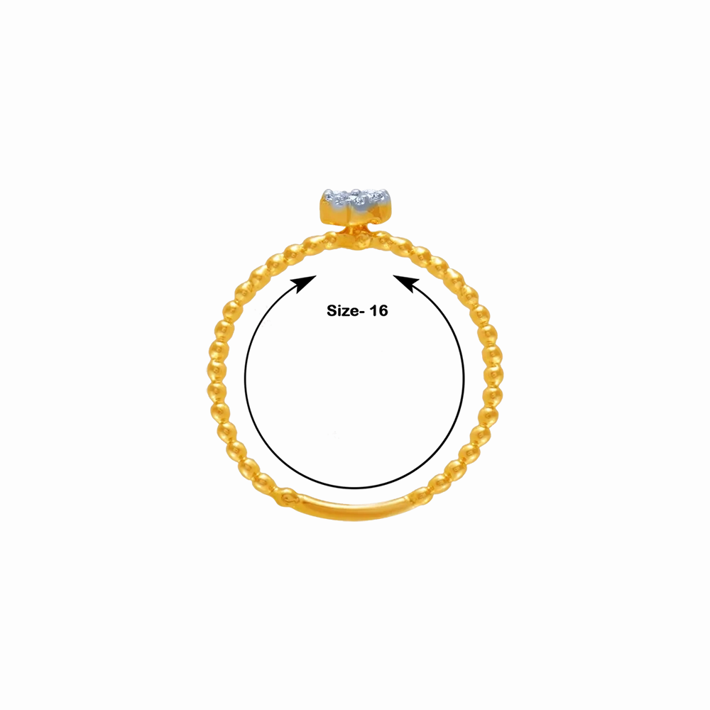18KT (750) Yellow Gold And Diamond Ring For Women