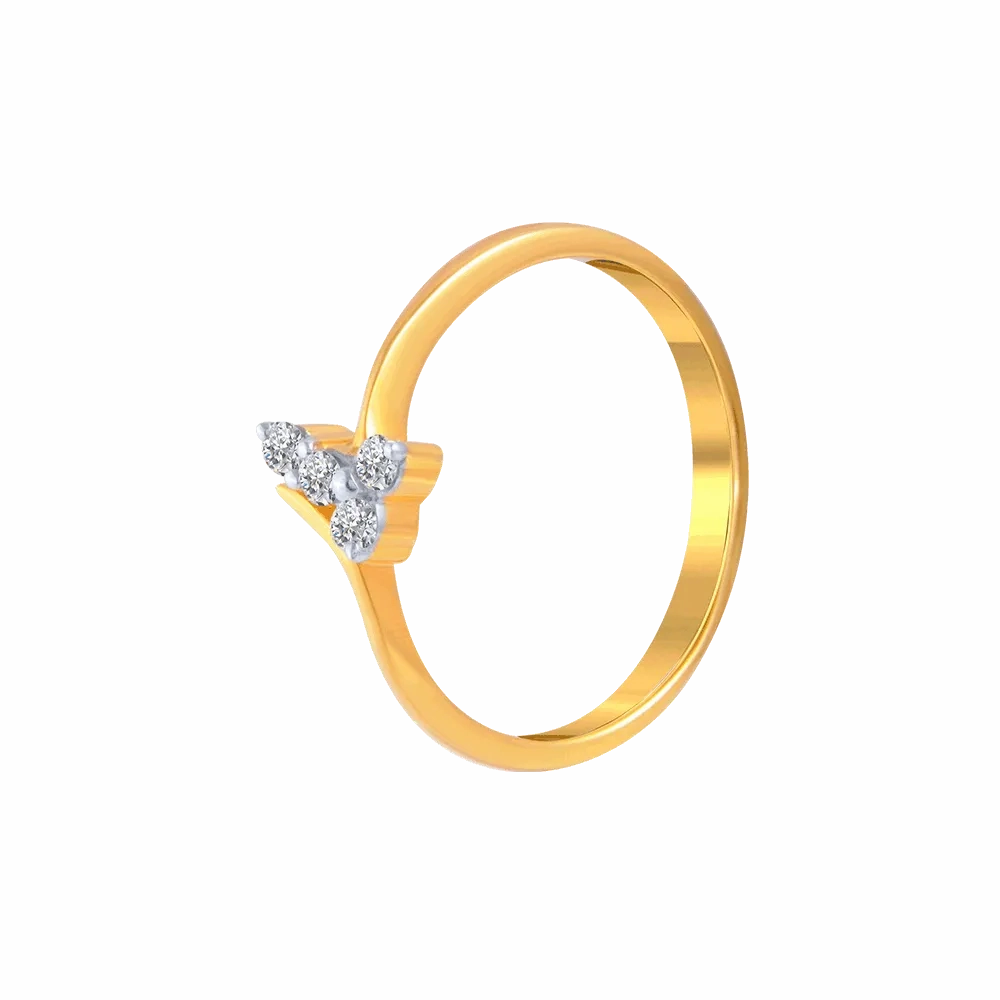 18KT (750) Yellow Gold And Diamond Ring For Women