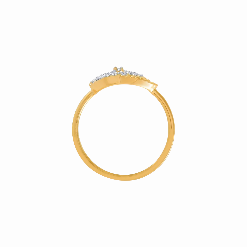 18KT (750) Yellow Gold And Diamond Ring For Women