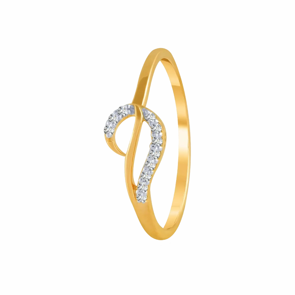 18KT (750) Yellow Gold And Diamond Ring For Women