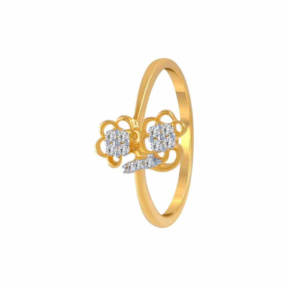 18KT (750) Yellow Gold And Diamond Ring For Women