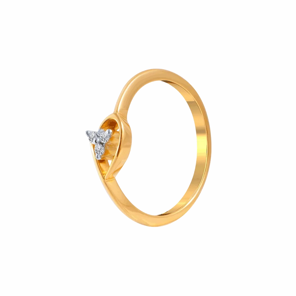 18KT (750) Yellow Gold And Diamond Ring For Women