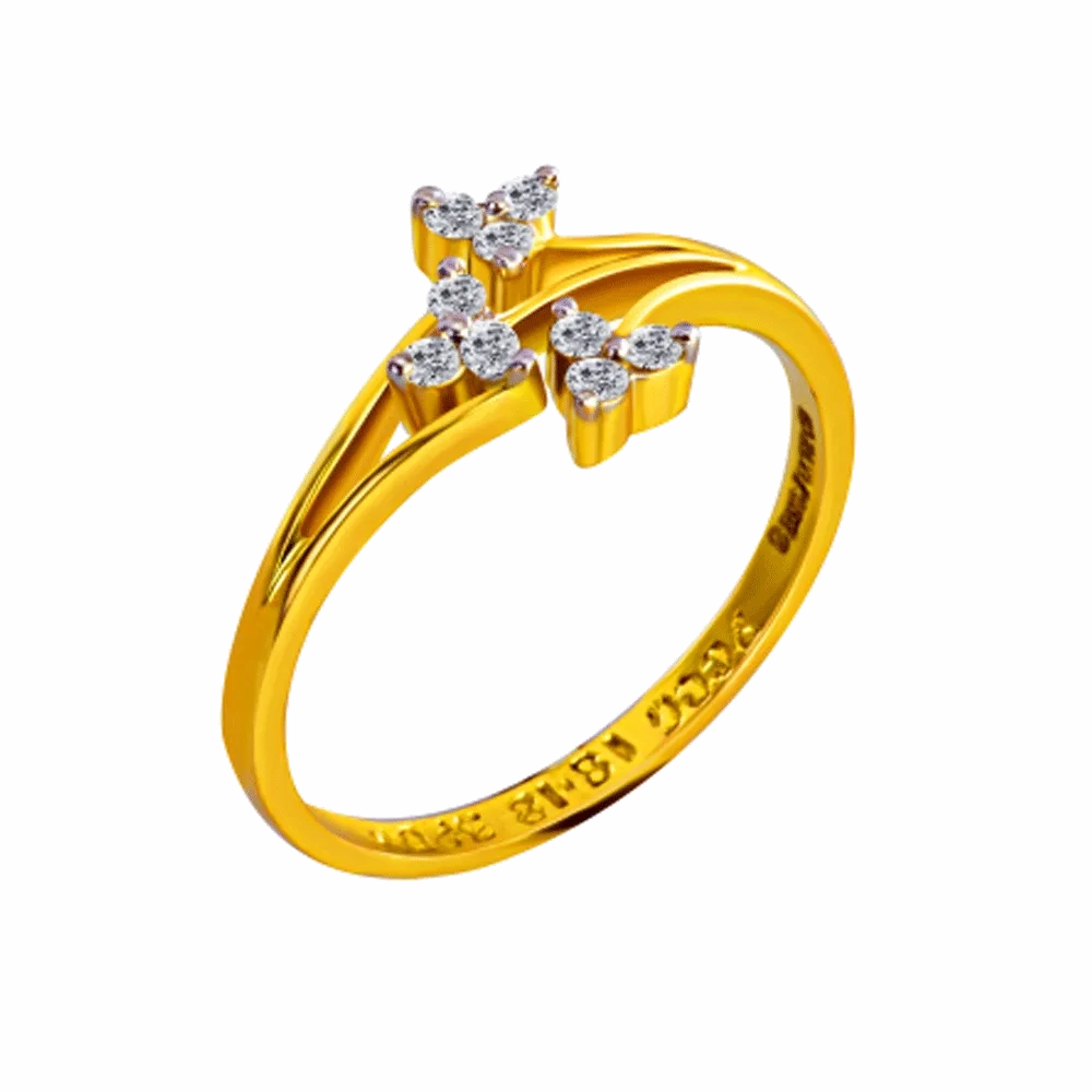 18KT (750) Yellow Gold And Diamond Ring For Women