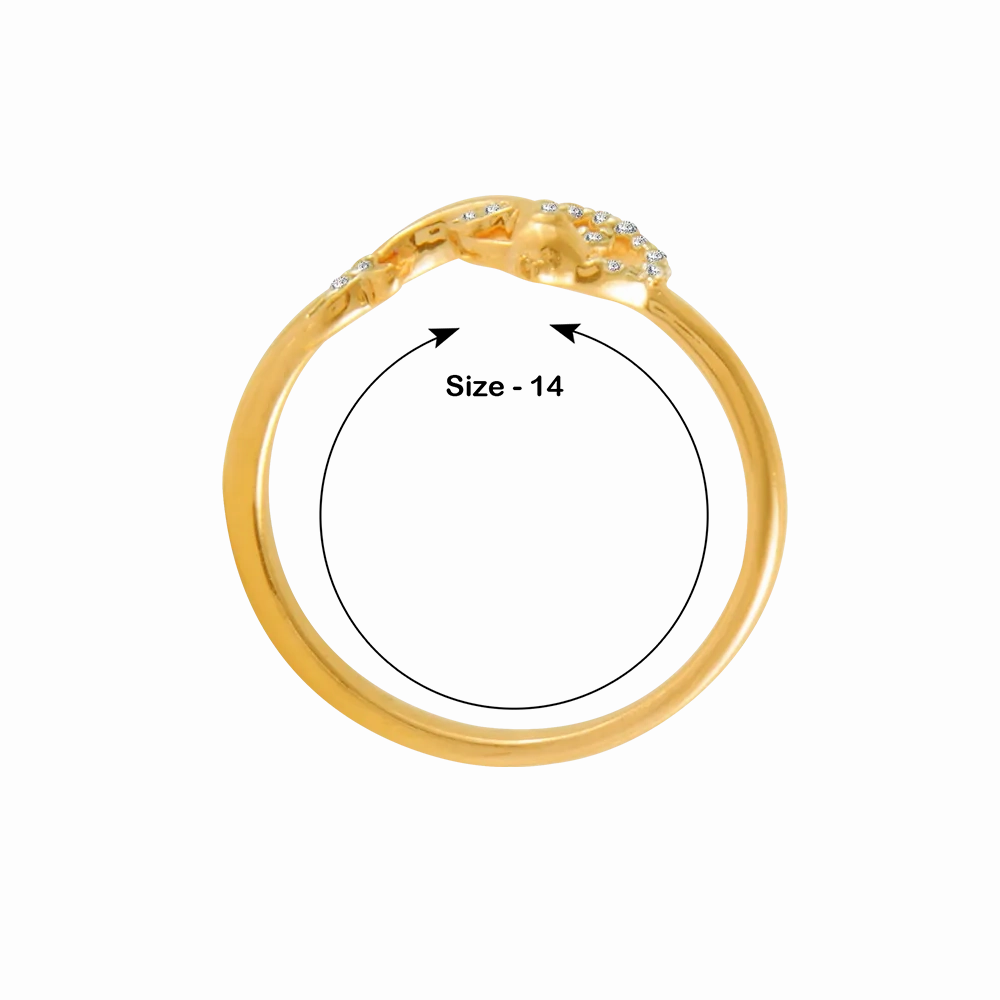 18KT (750) Yellow Gold And Diamond Ring For Women