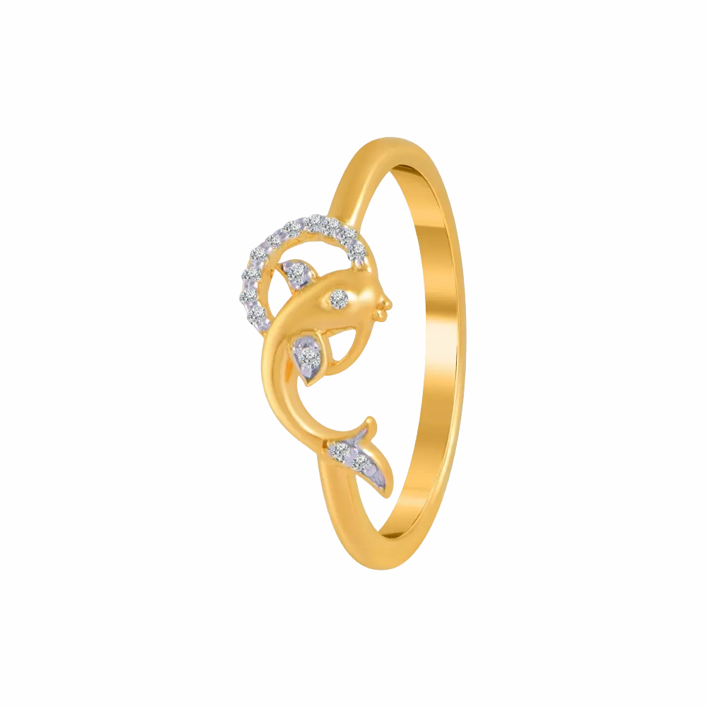 18KT (750) Yellow Gold And Diamond Ring For Women