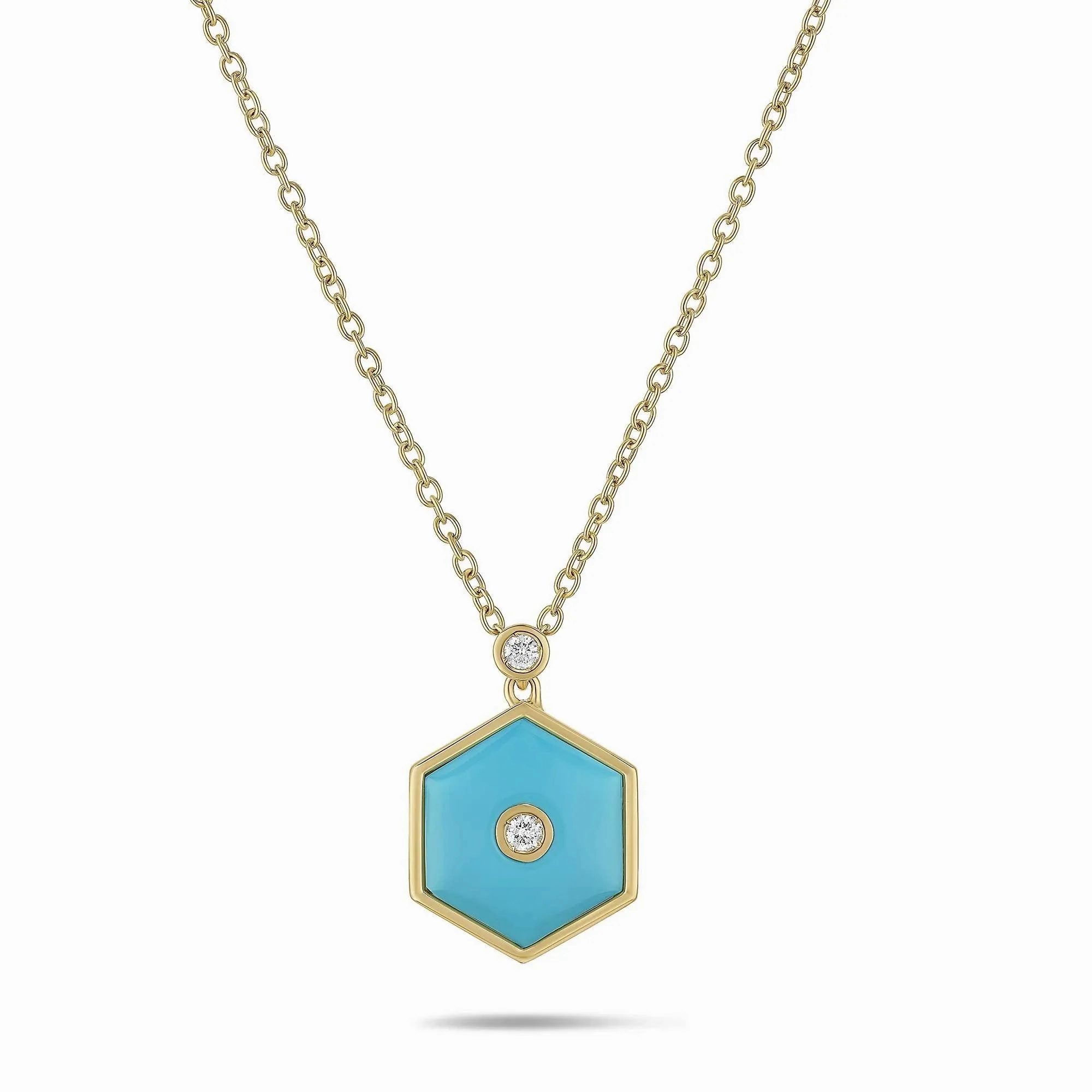 18kt Gold Miseno Turquoise &amp; Diamond Pendant