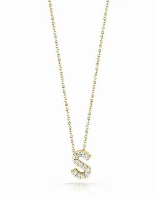 18kt Gold Roberto Coin Love Letter &amp;#34;S&amp;#34; Necklace