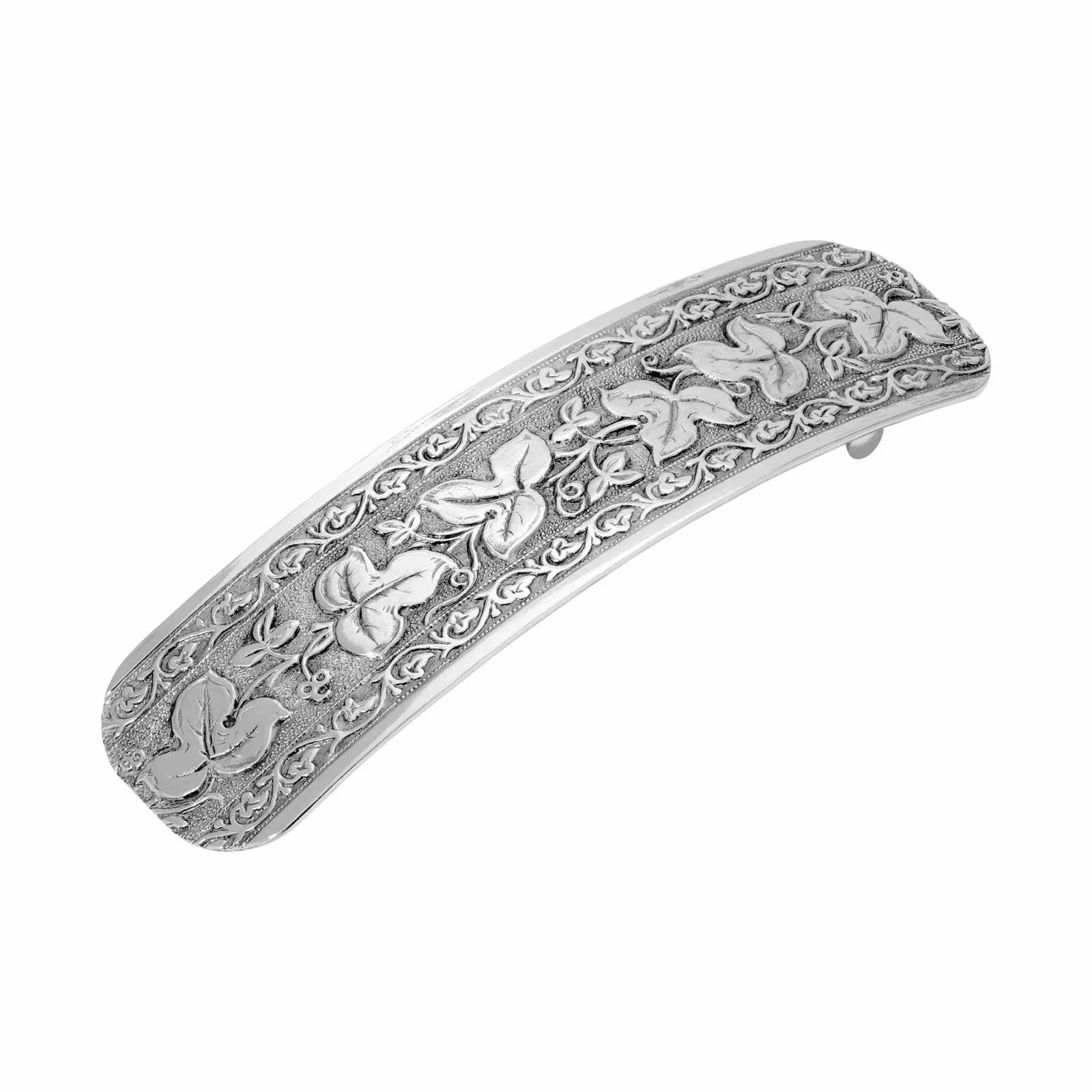1928 Jewelry Silver Vintage Style Floral &amp; Vine Hair Barrette