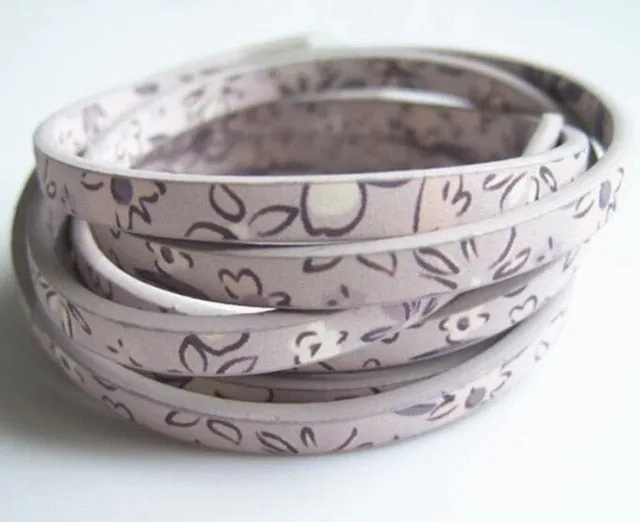 1 Meter Chinoiserie Flat Flower PU Leather Cord For Bracelet Necklace Anklet Making Rope DIY Fashion Jewelry Findings 5*2mm