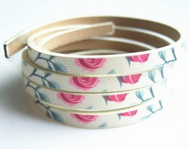 1 Meter Chinoiserie Flat Flower PU Leather Cord For Bracelet Necklace Anklet Making Rope DIY Fashion Jewelry Findings 5*2mm