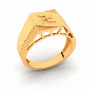 22k Gold Ring With Swastik Symbol From Mugdhaa Collection
