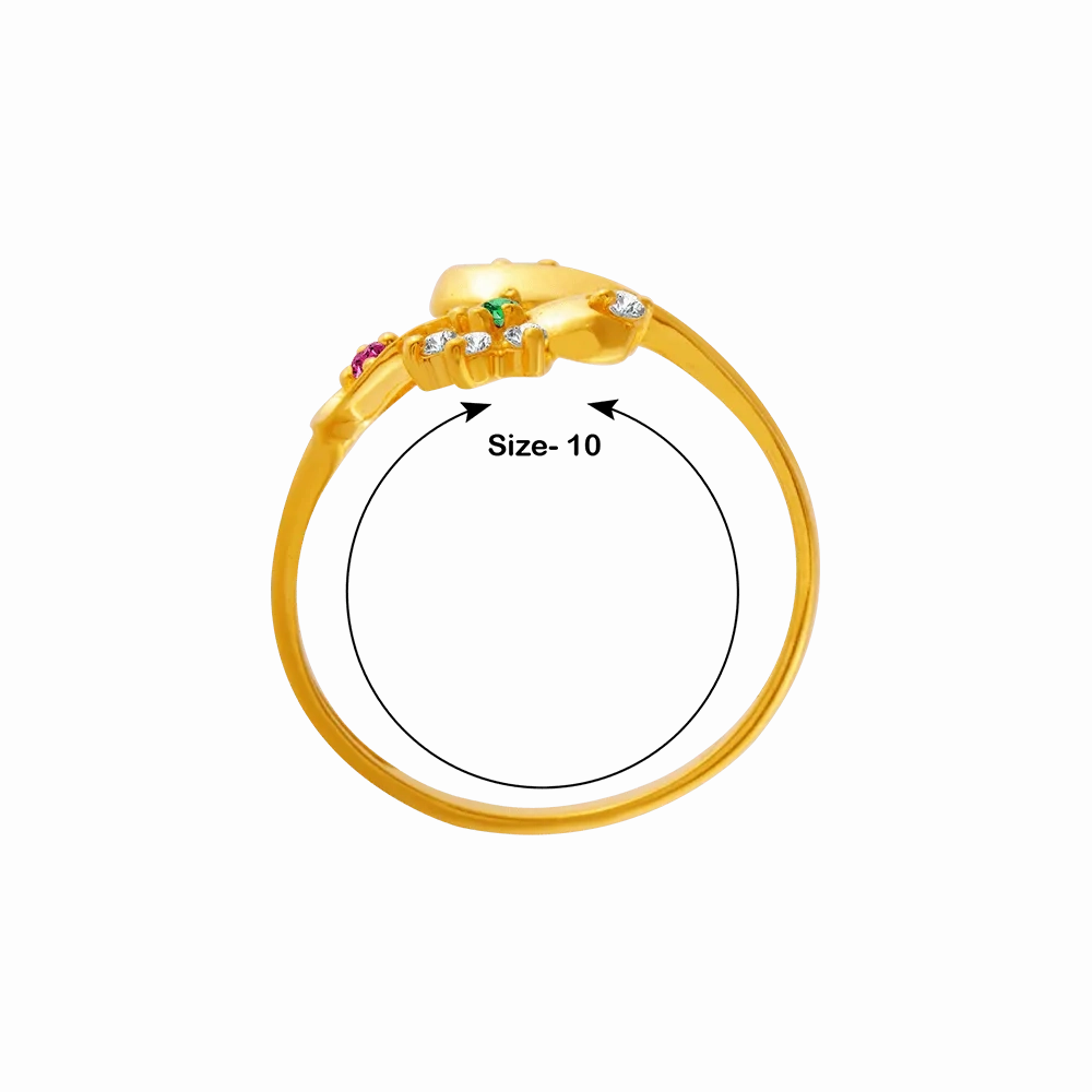 22KT Yellow Gold And American Diamond Ring For Women