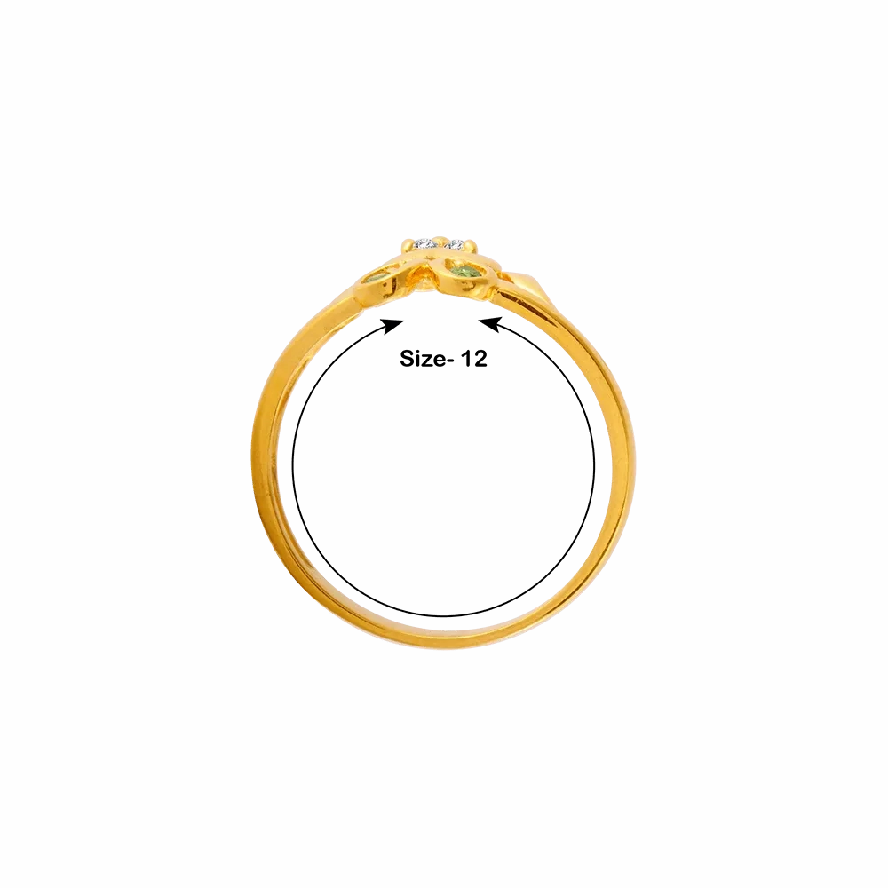 22KT Yellow Gold And American Diamond Ring For Women