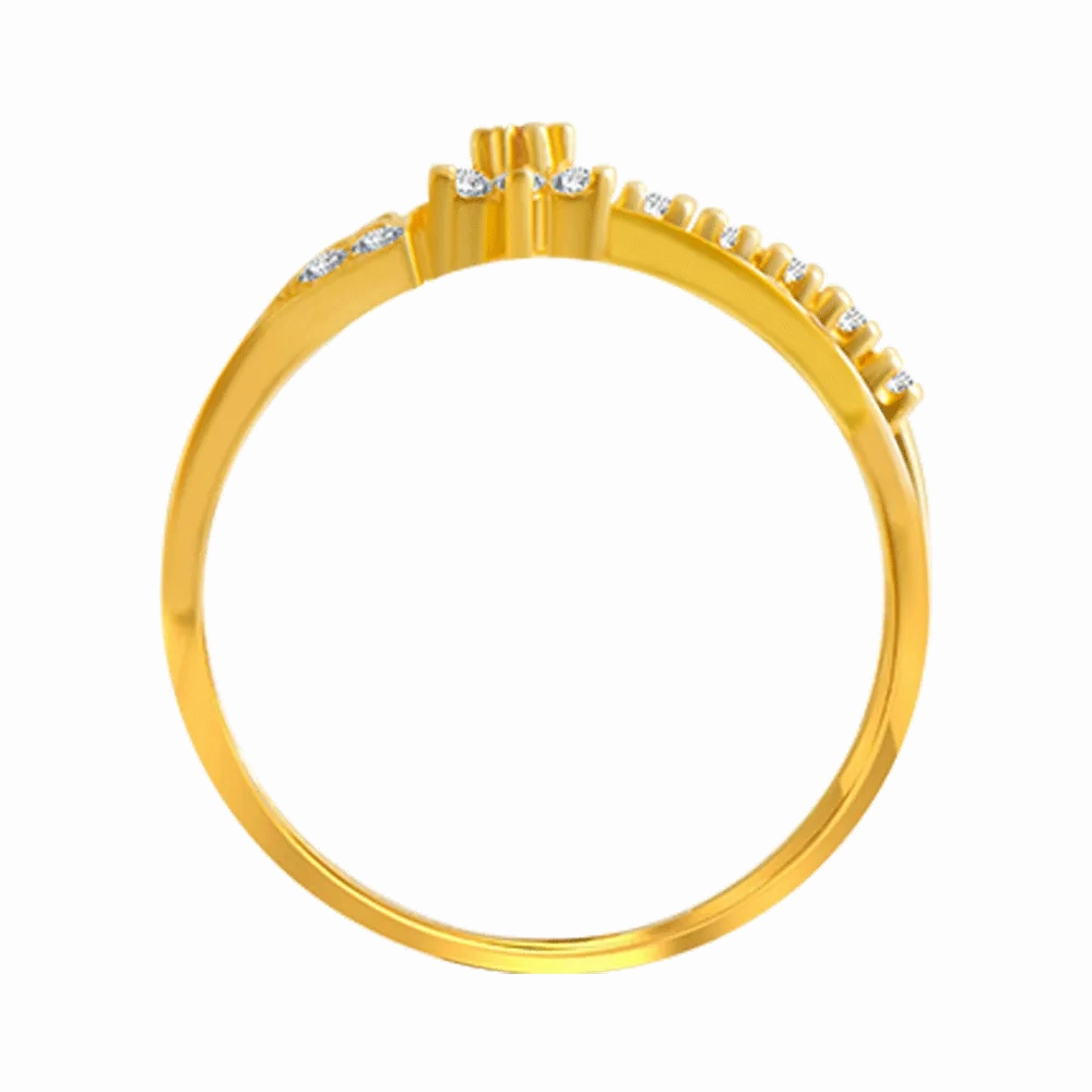 22KT Yellow Gold And American Diamond Ring For Women