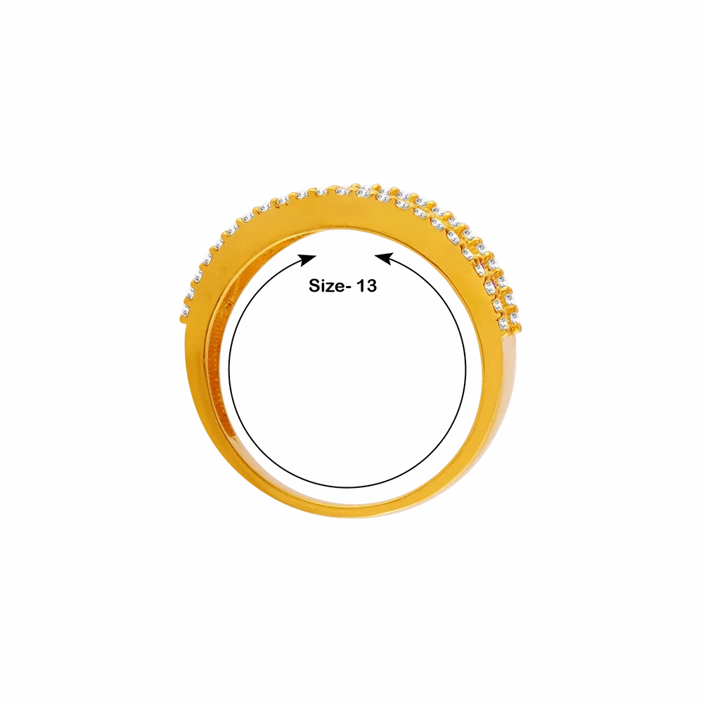 22KT Yellow Gold And American Diamond Ring For Women