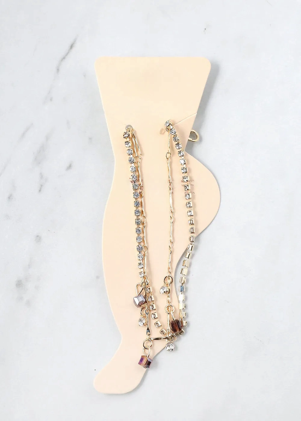 2-Layer Crystal Beads Anklet