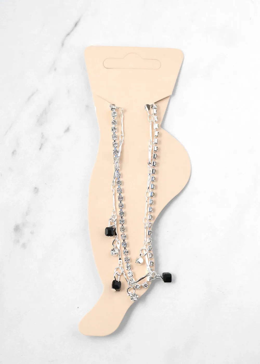 2-Layer Crystal Beads Anklet