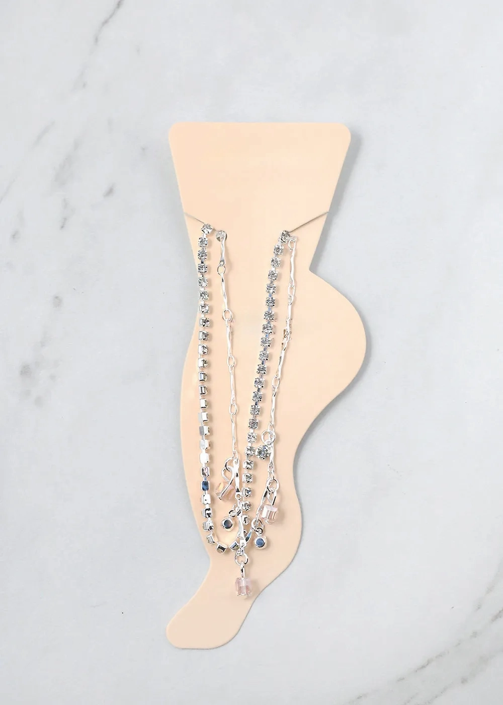 2-Layer Crystal Beads Anklet