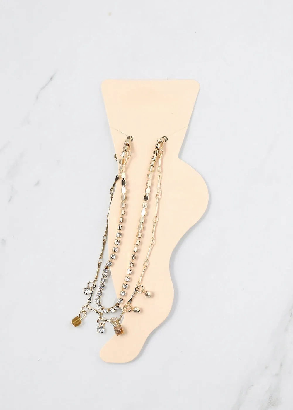 2-Layer Crystal Beads Anklet