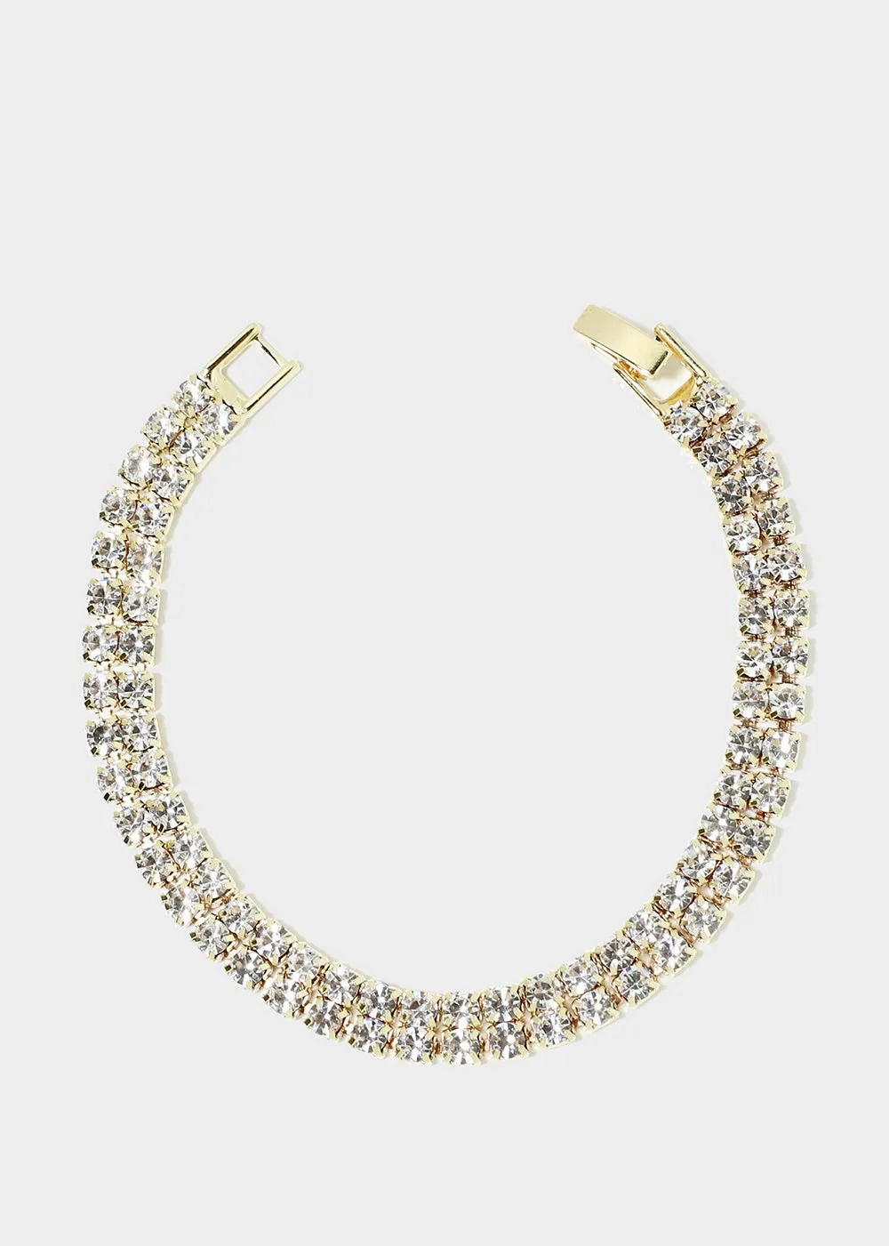 2-Layer Rhinestone Pave Bracelet