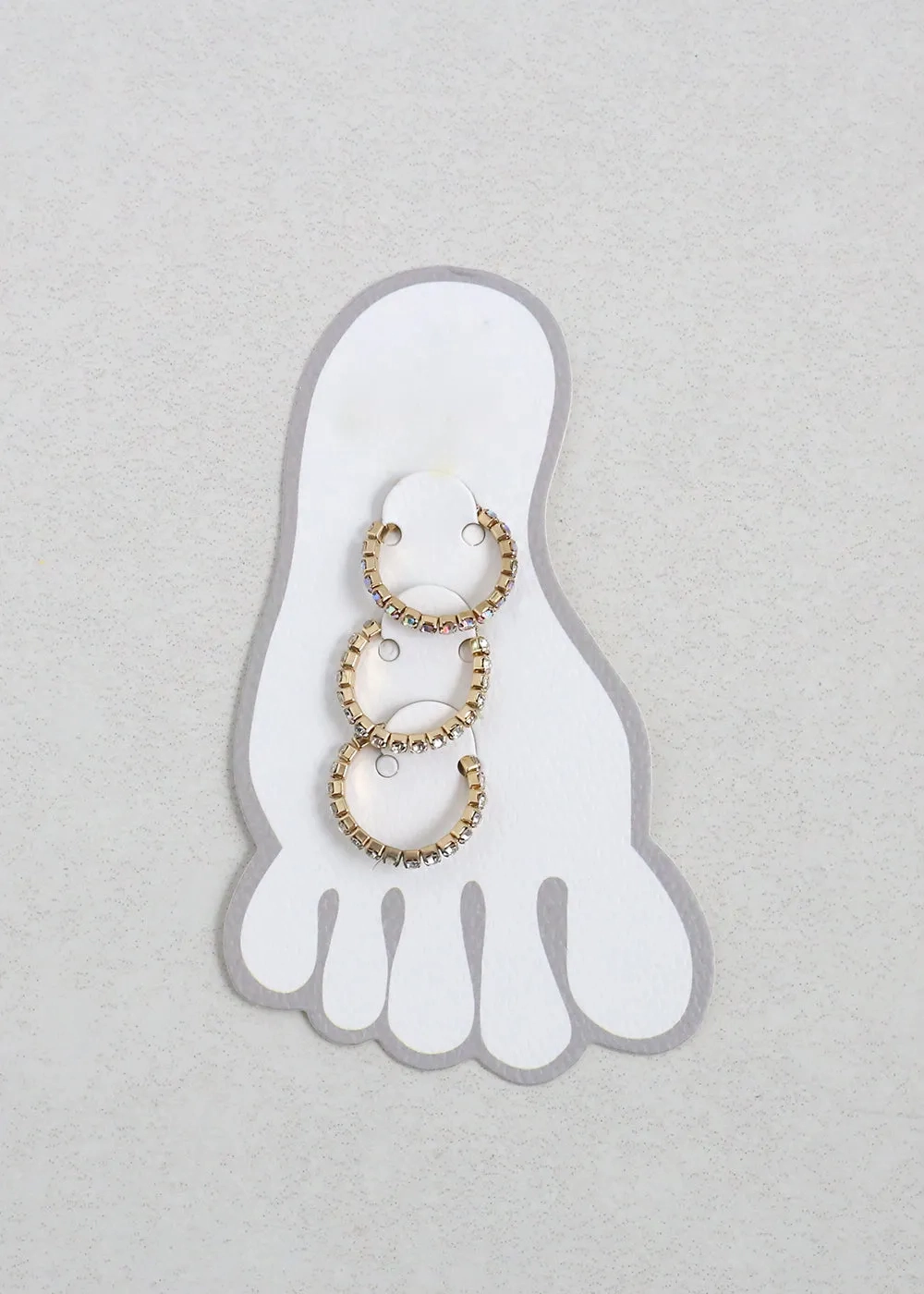 3-Piece Rhinestone Toe Ring