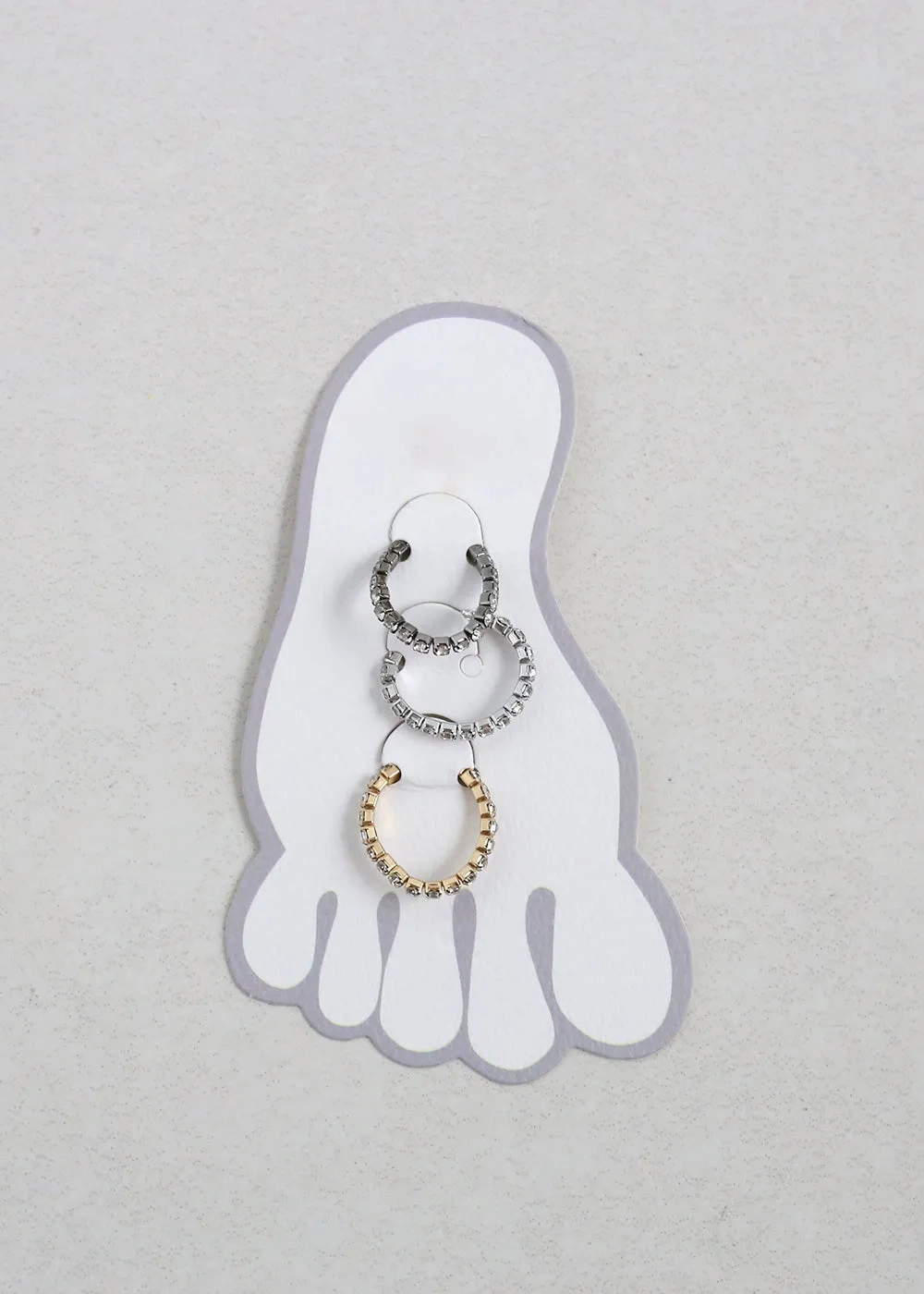 3-Piece Rhinestone Toe Ring