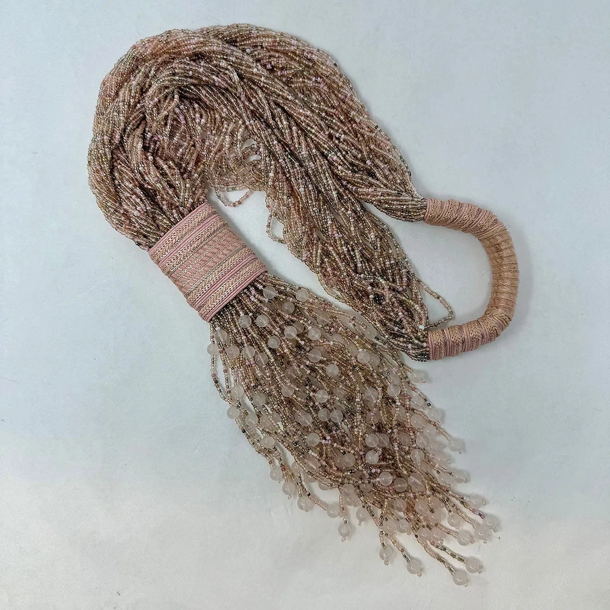 3 Strand Twisted Fringe Bead Necklace