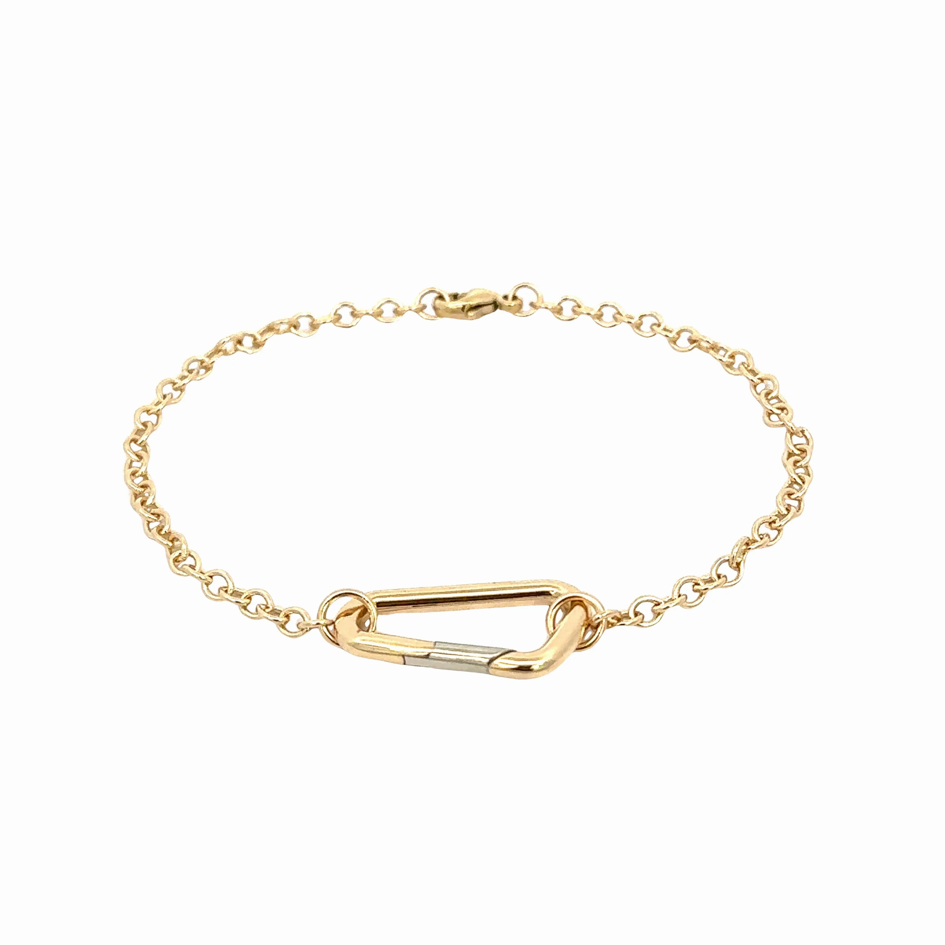 3mm Yellow Gold Chain Hinge Bracelet