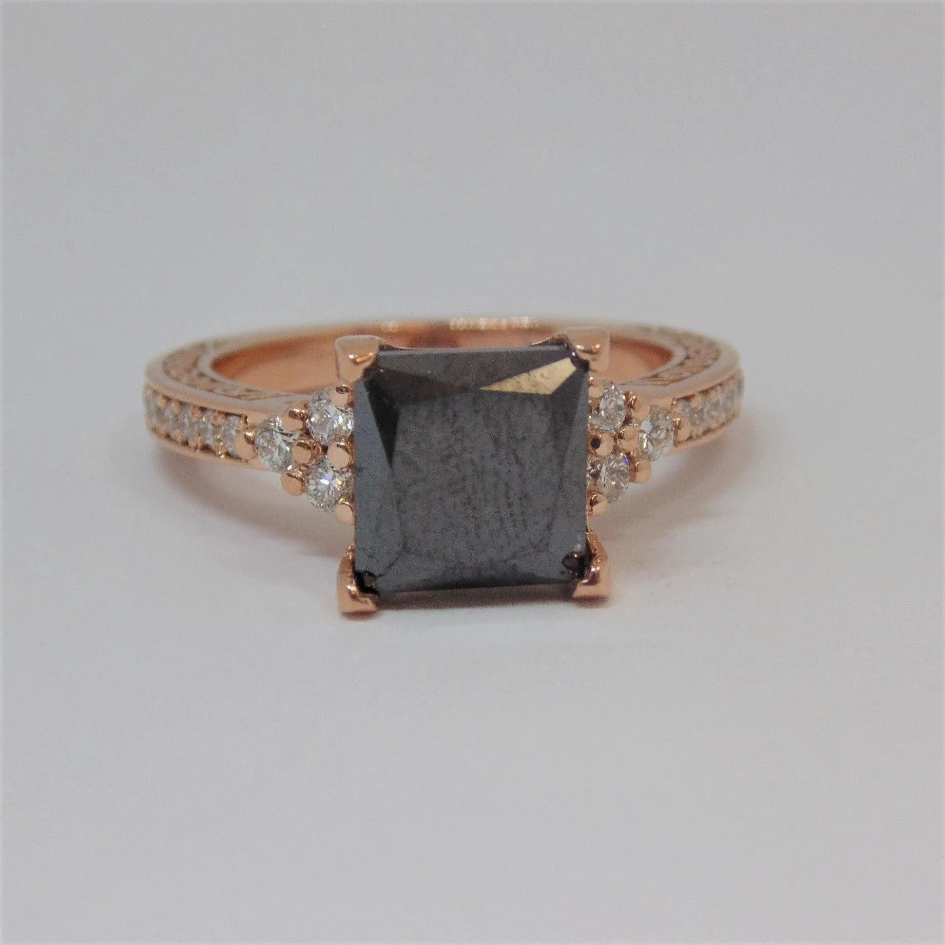 4.25 carat Black Diamond Engagement Ring