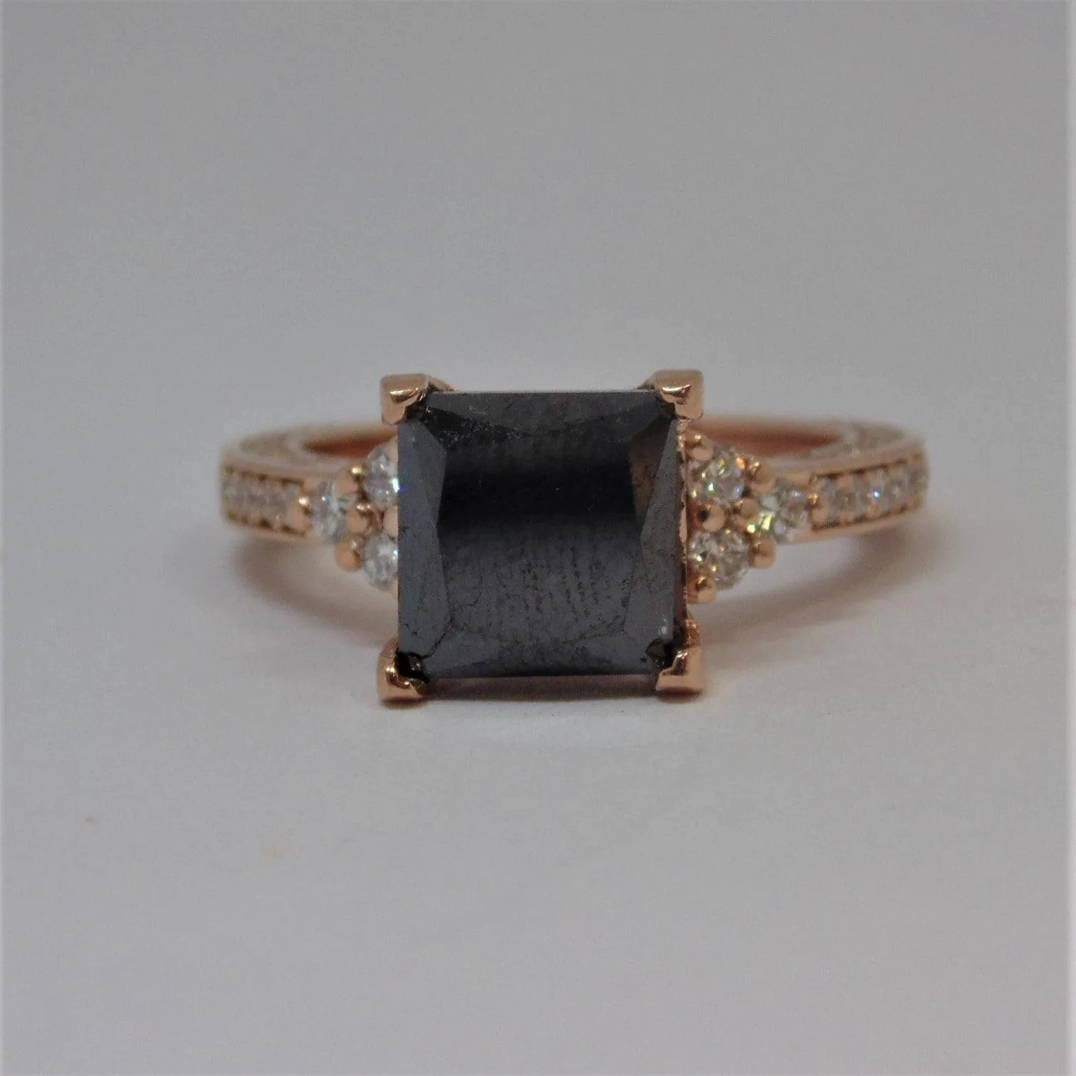 4.25 carat Black Diamond Engagement Ring
