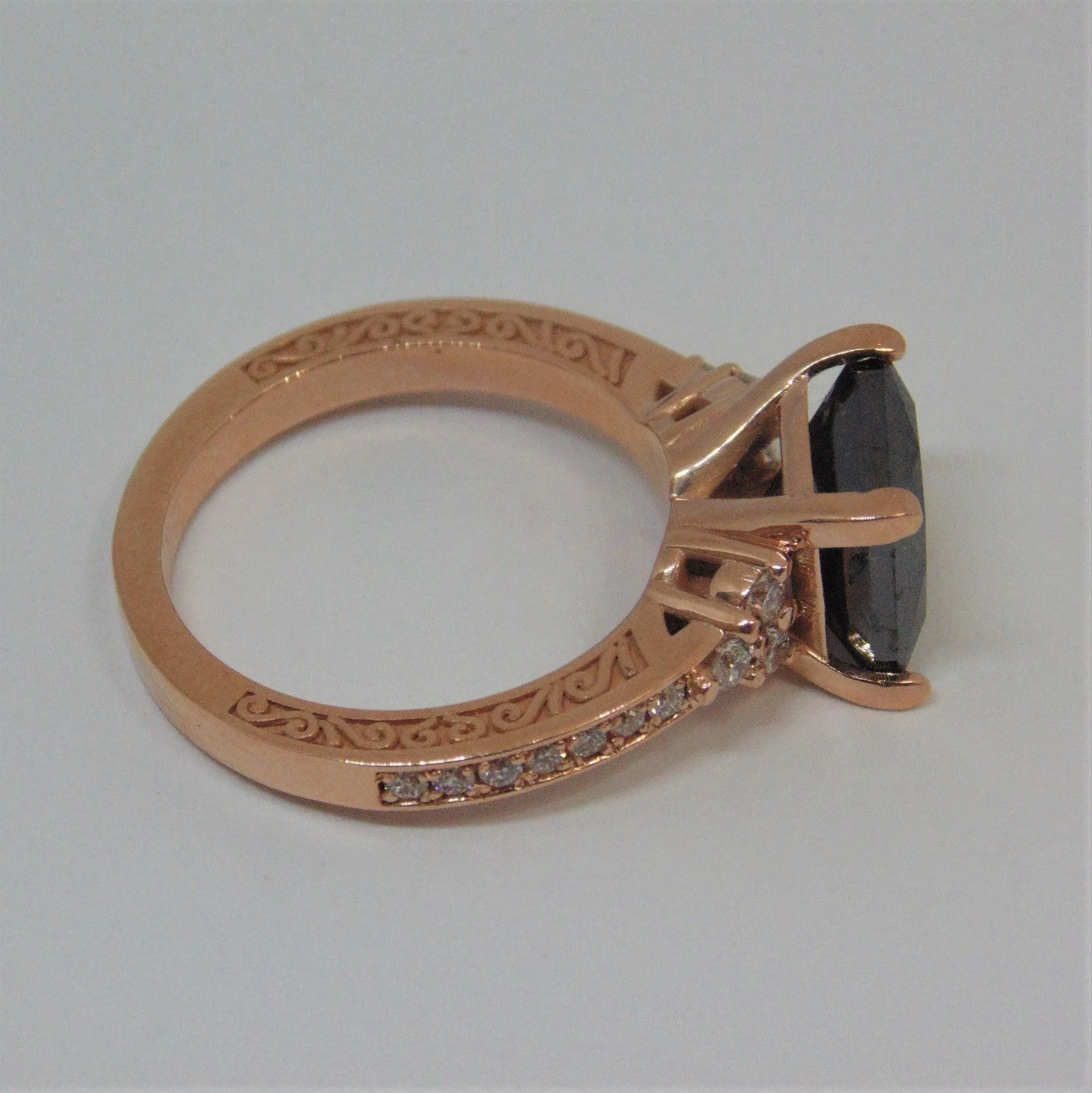 4.25 carat Black Diamond Engagement Ring