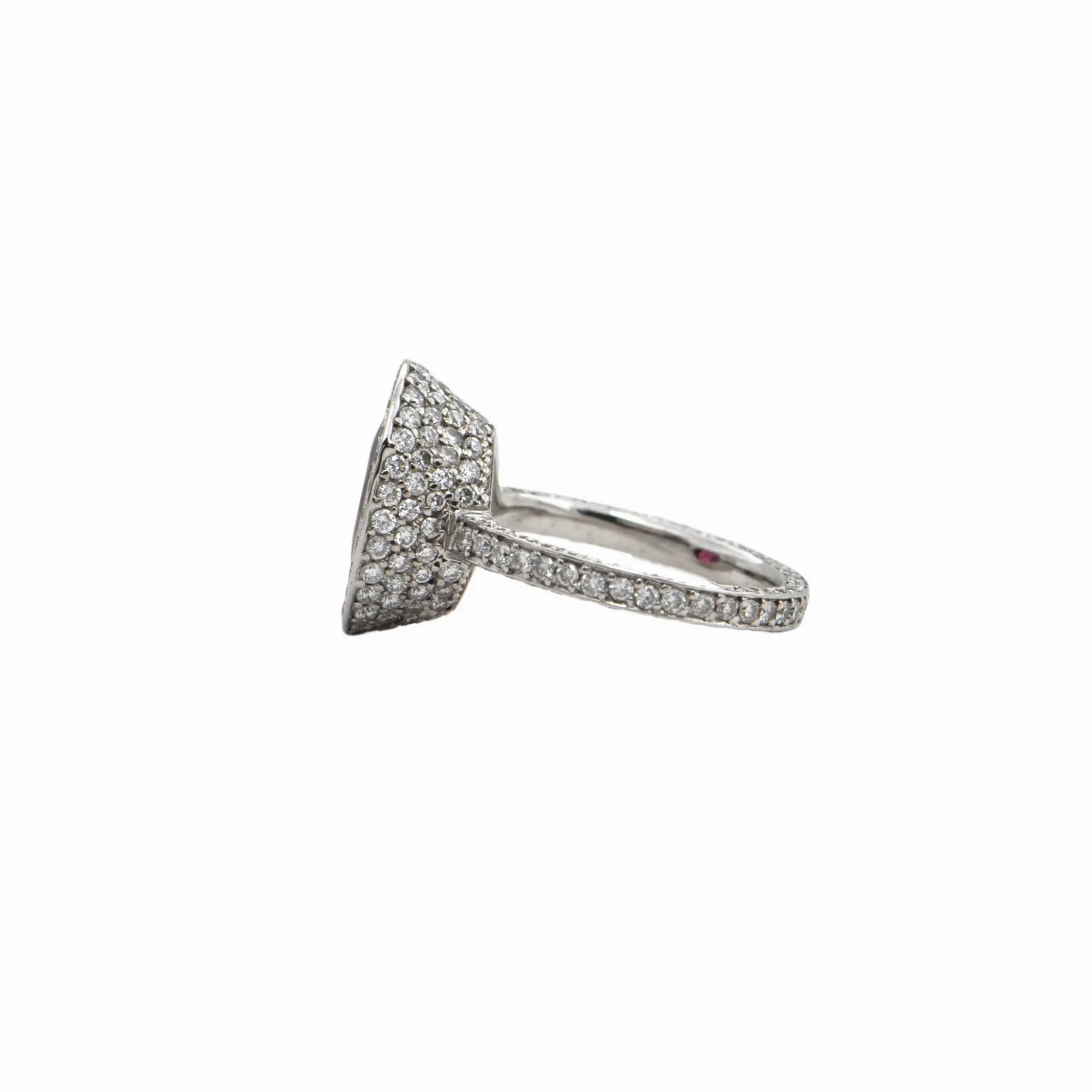 5.01ct Rubellite and Diamond 18k White Gold Ring