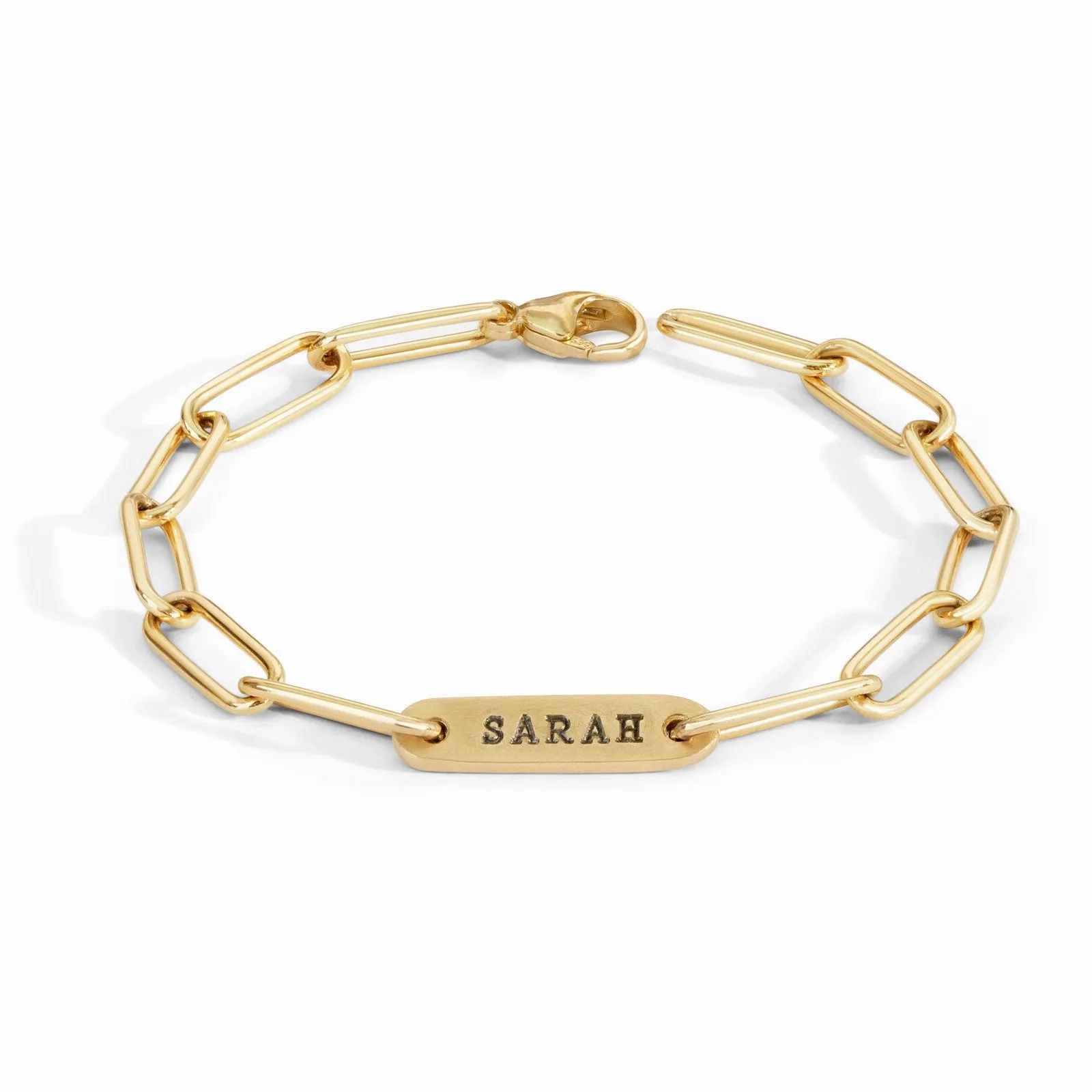 5.2mm Gold Name Flat Bar Bracelet