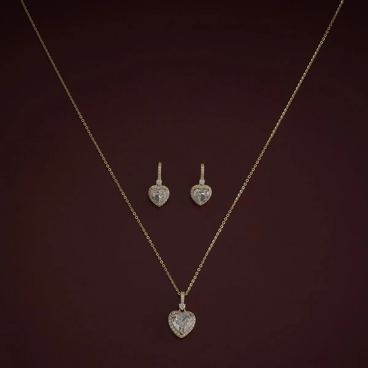 92.5 Silver Pendant with Chain and Earring Set 180980