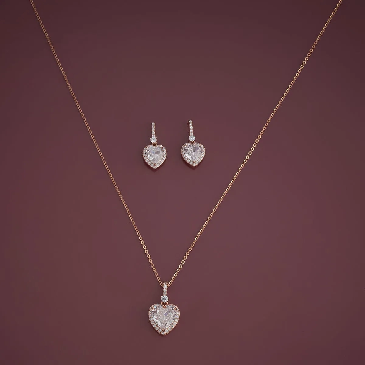 92.5 Silver Pendant with Chain and Earring Set 180980
