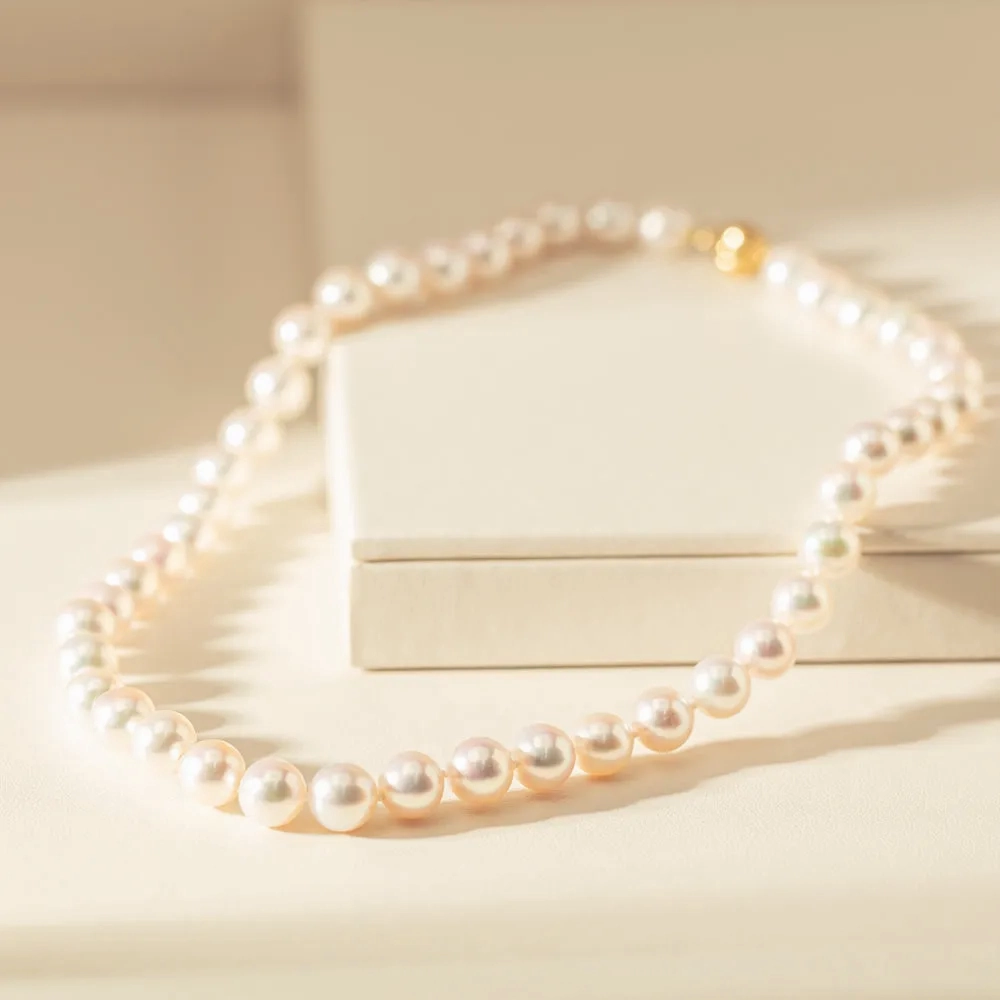 9ct Yellow Gold Akoya Pearl Strand