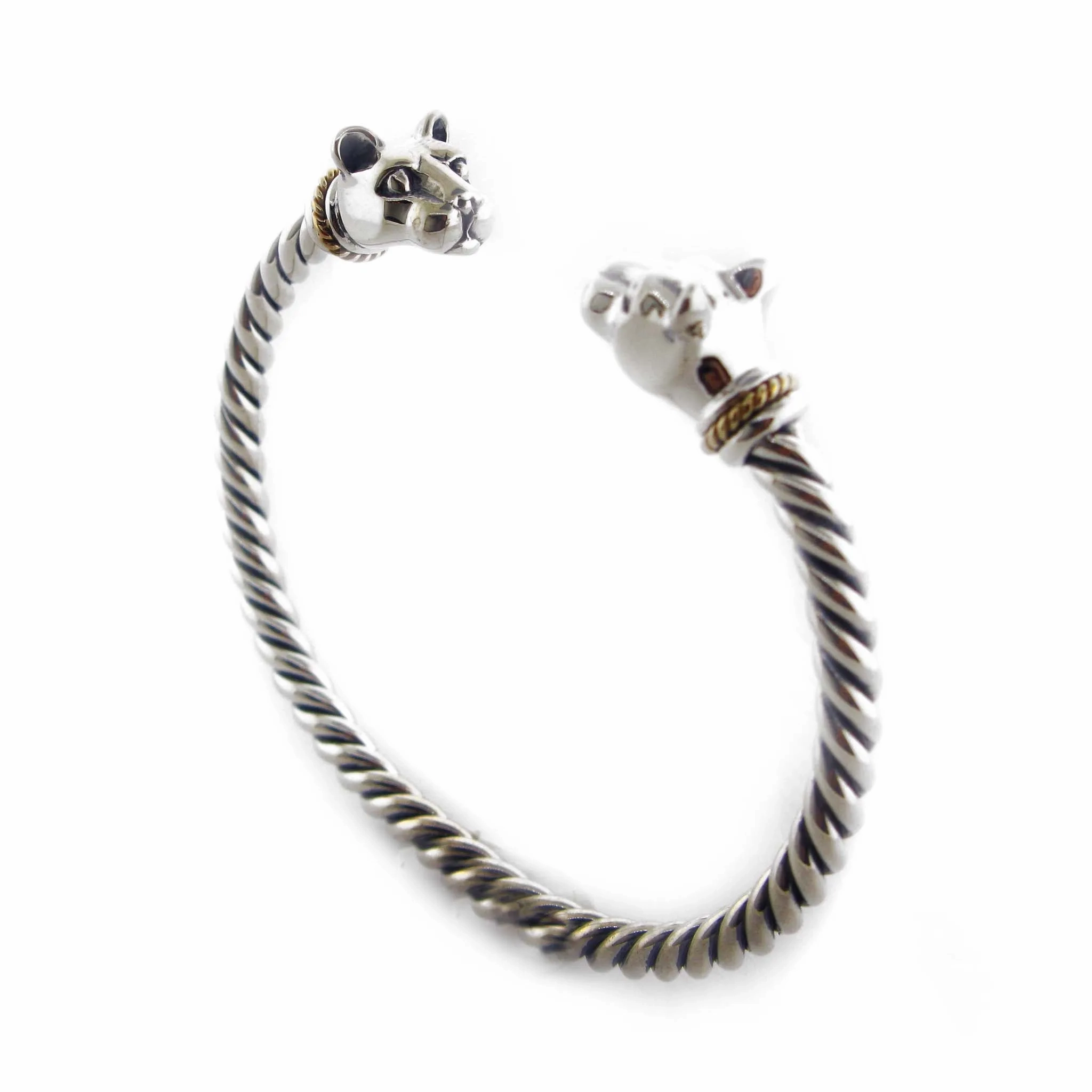 &quot;Bold with Gold&quot; Lion Head Bangle Bracelet