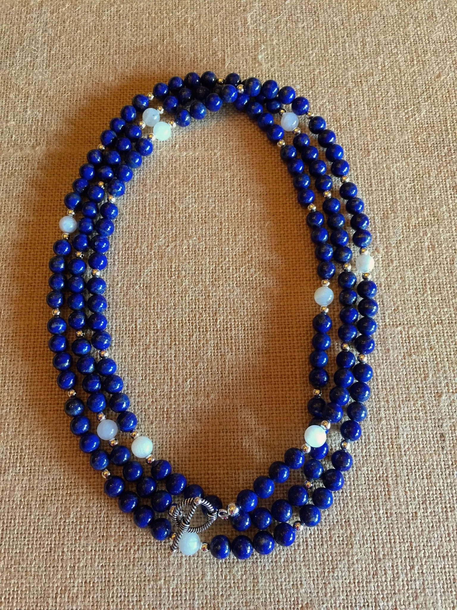 &quot;Chris&quot; Lapis, Moonstone &amp; Sterling Necklace and/or Bracelet