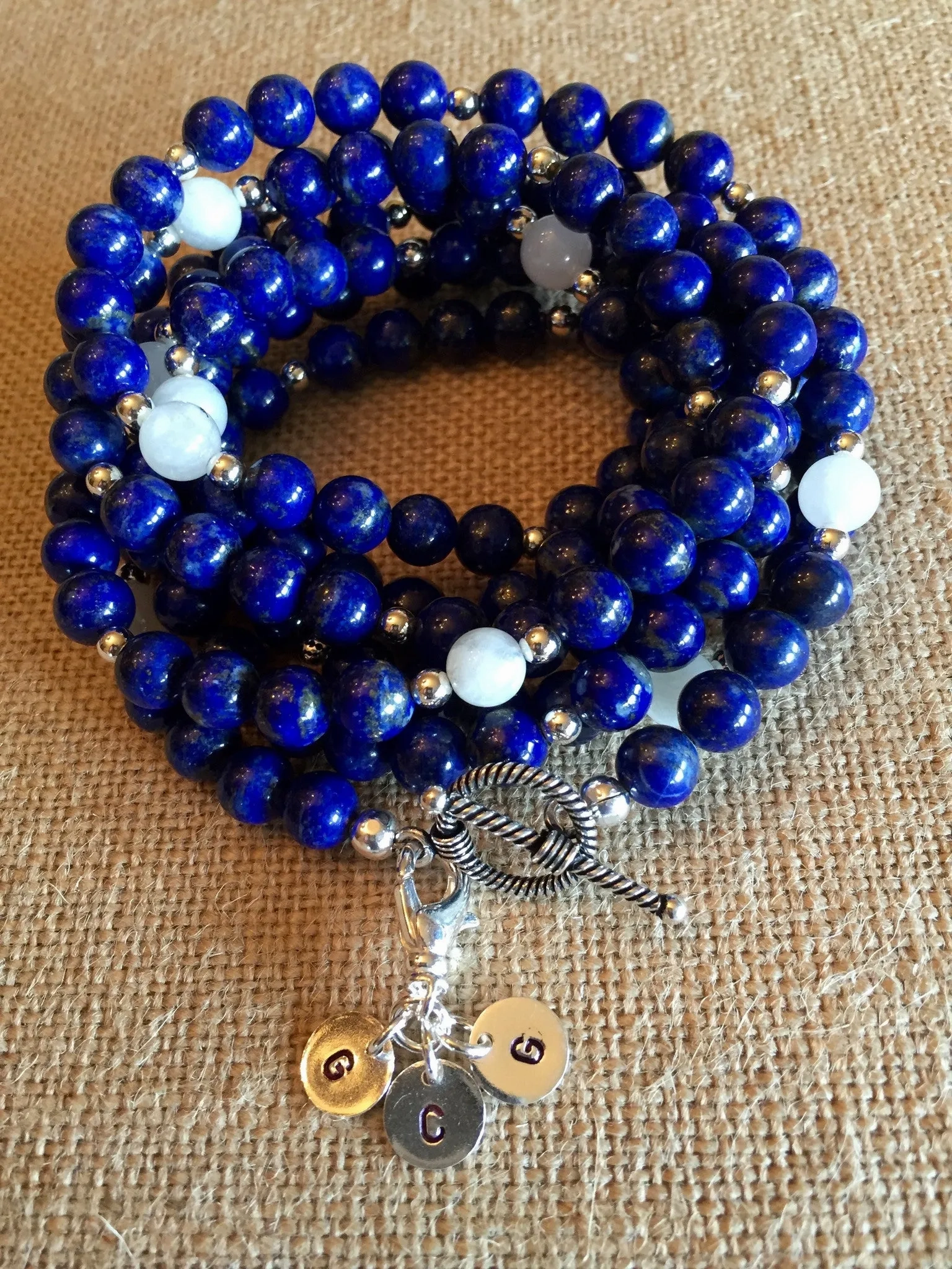 &quot;Chris&quot; Lapis, Moonstone &amp; Sterling Necklace and/or Bracelet