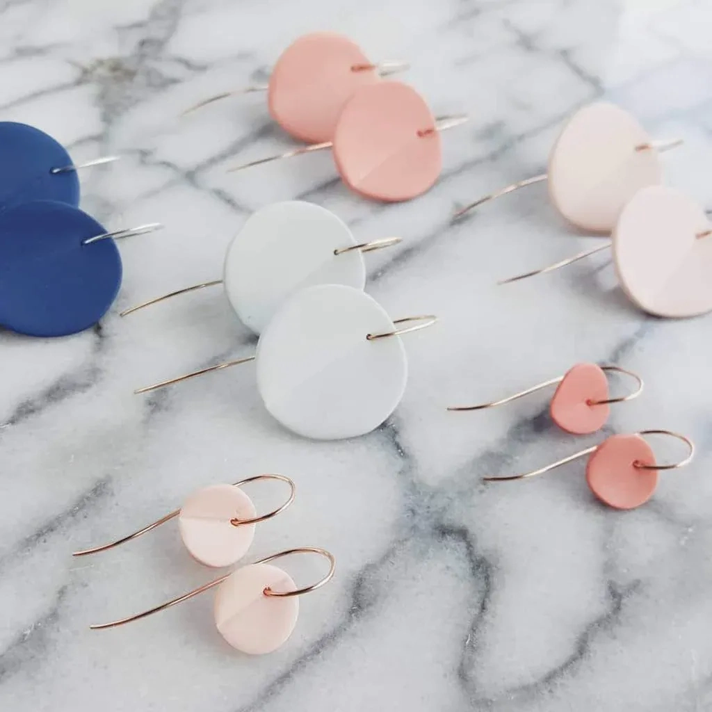 &quot;Eucalyptus&quot; Large Porcelain Earrings