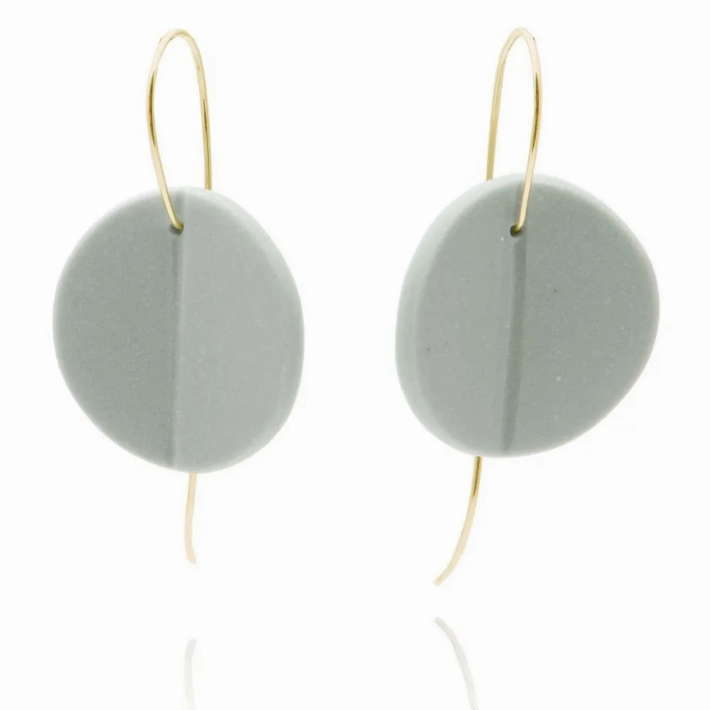 &quot;Eucalyptus&quot; Large Porcelain Earrings