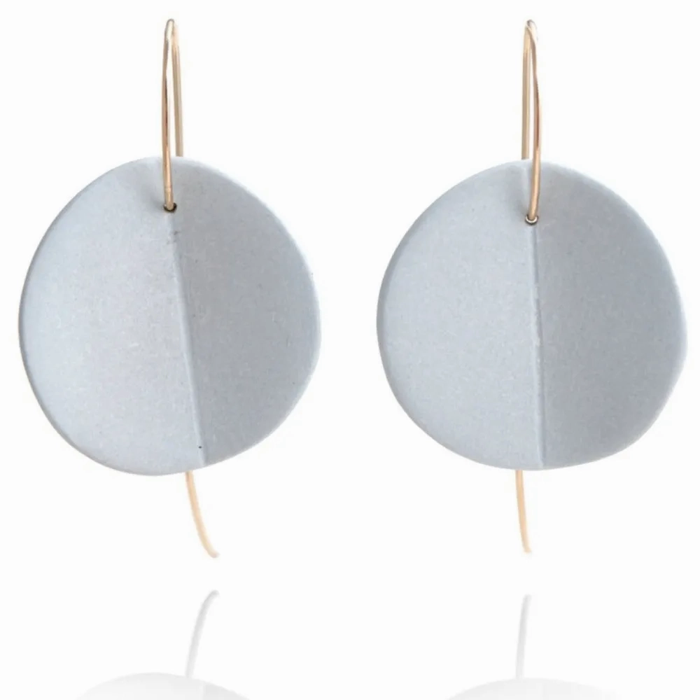 &quot;Eucalyptus&quot; Large Porcelain Earrings