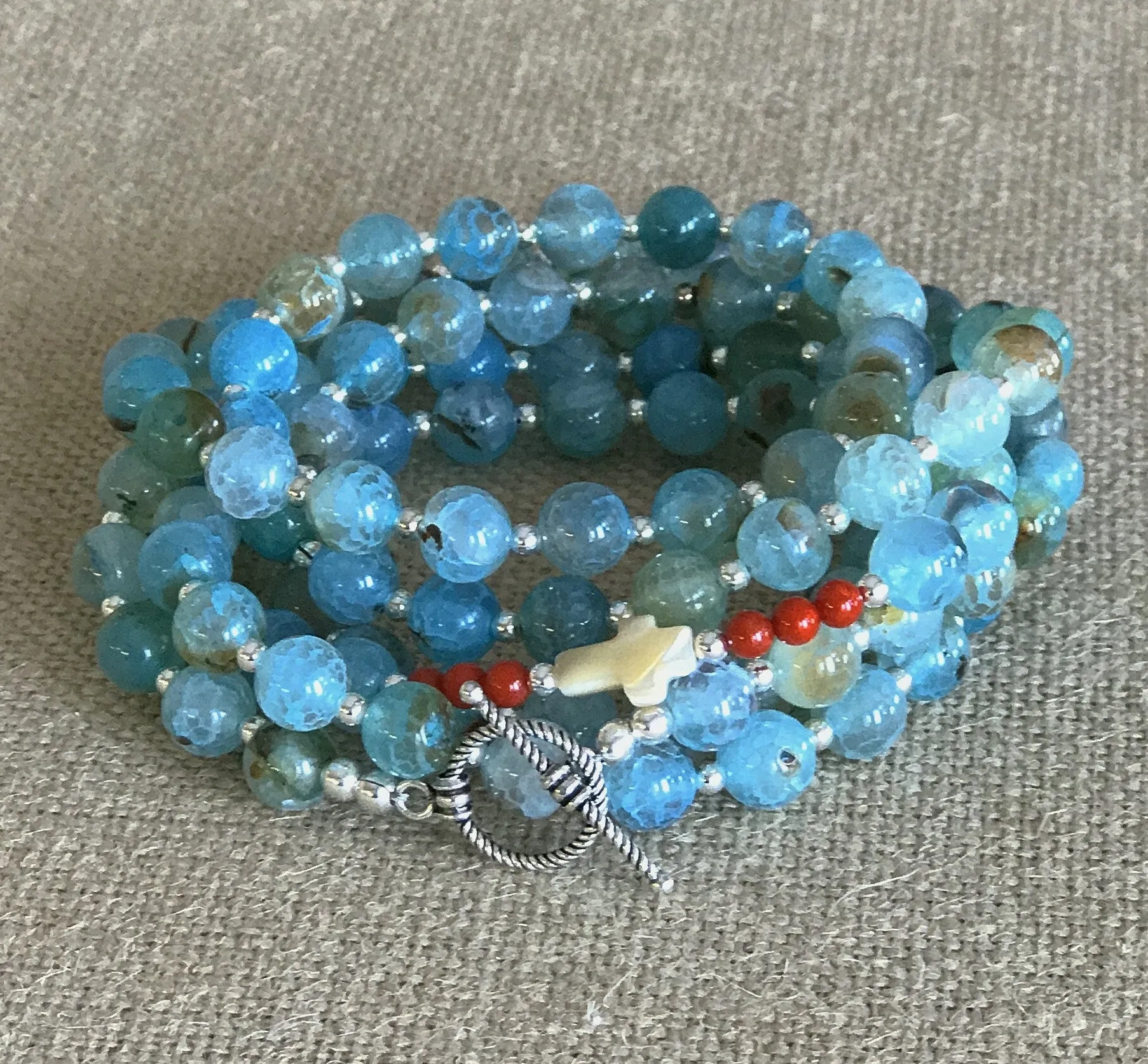 &quot;Mimi&quot; Blue Agate Necklace or Bracelet