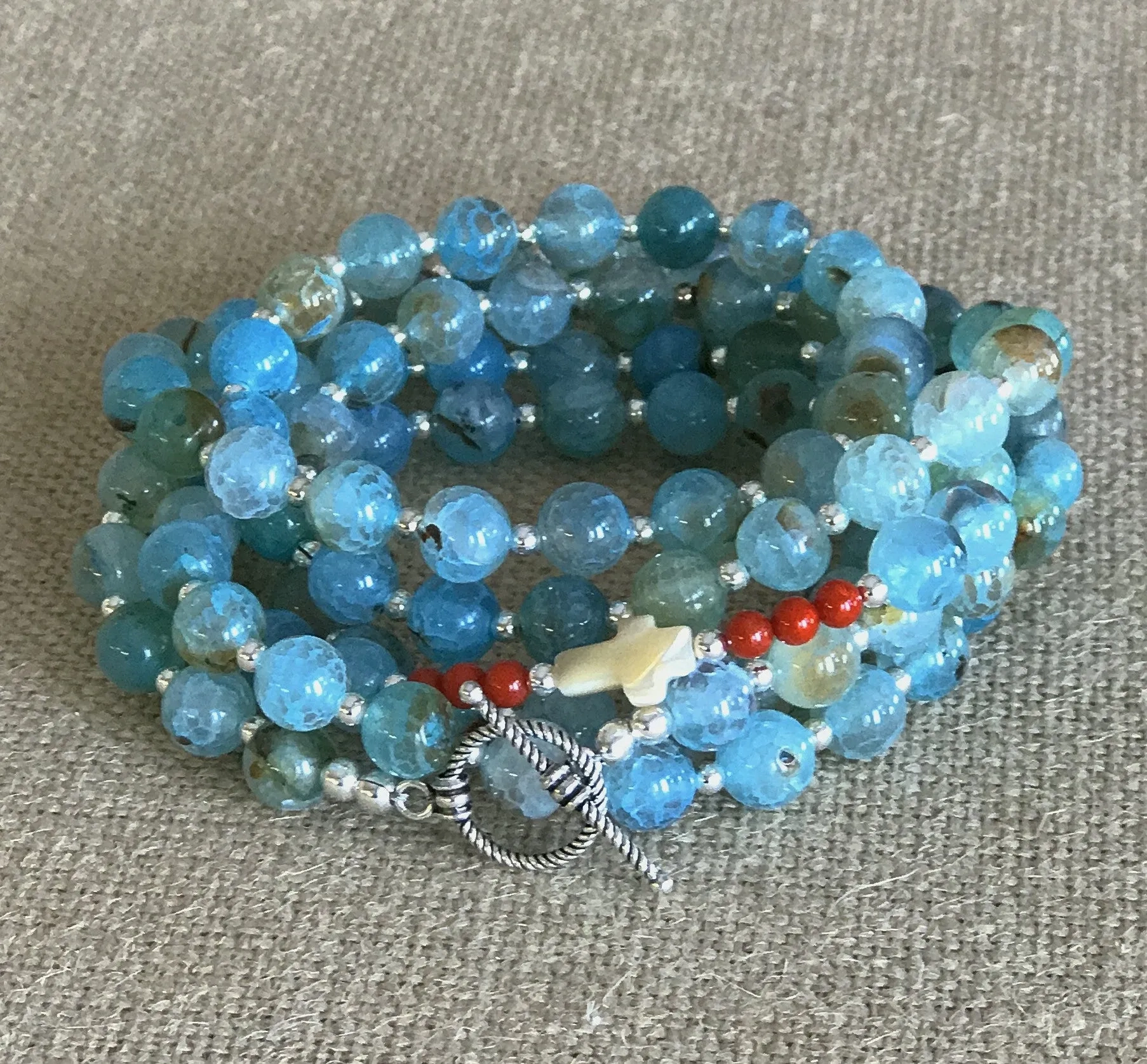 &quot;Mimi&quot; Blue Agate Necklace or Bracelet
