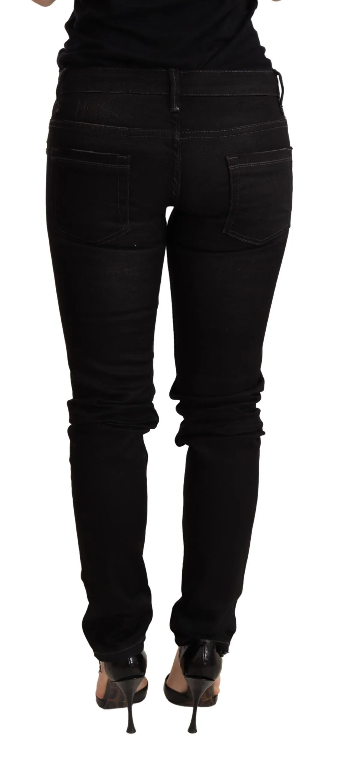 Acht Chic Niedrige Taille Skinny Damen blau