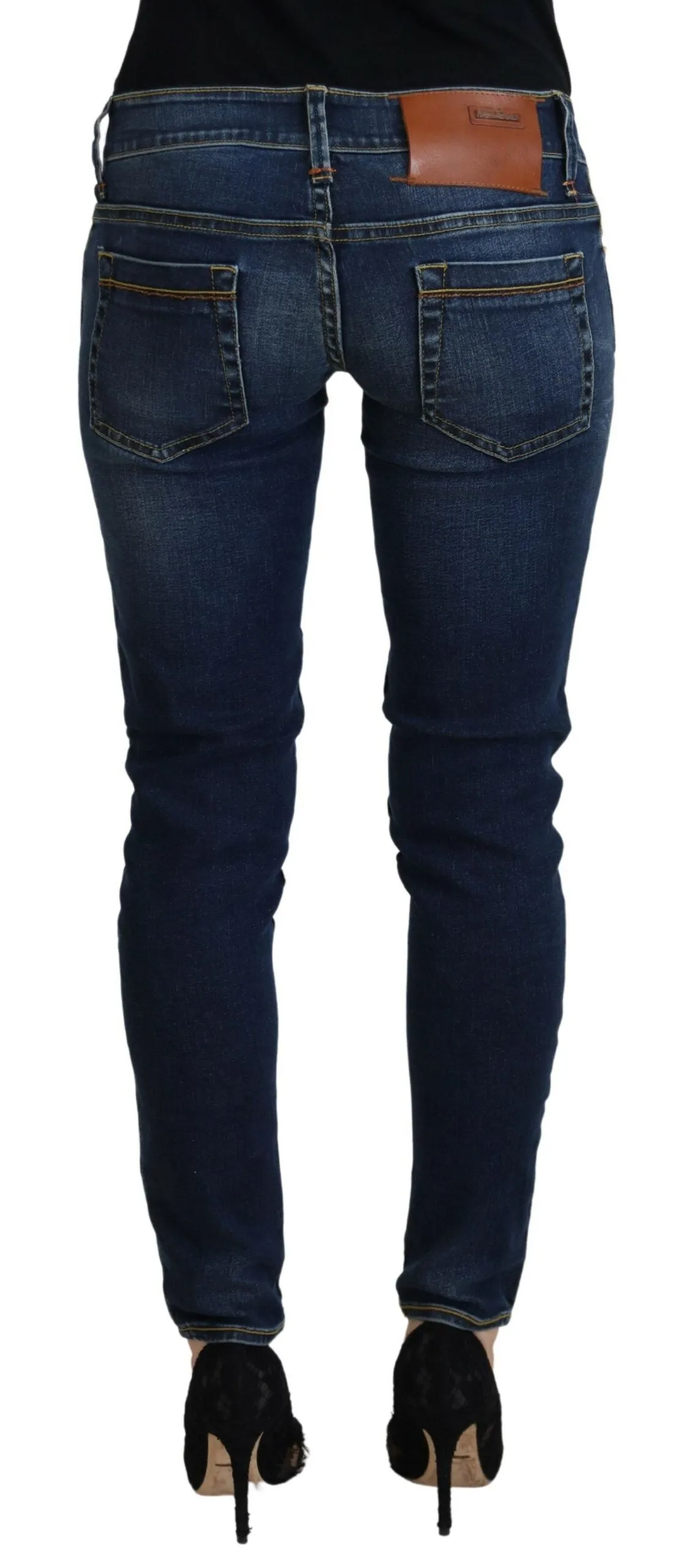 Acht Baumwolle Niedrige Taille Skinny Damen Casual Jeans