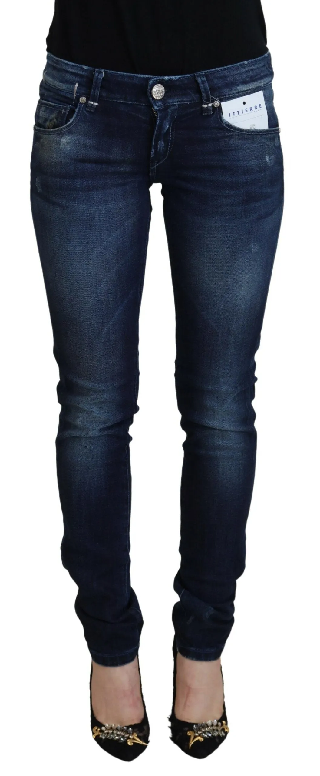 Acht Baumwolle Niedrige Taille Slim Fit Damen Freizeit-Damenjeans